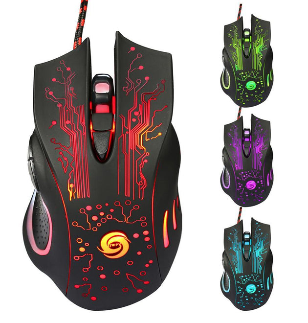 USB Wired Gaming Mouse 5500DPI Adjustable 7 Buttons LED Backlit Professional Gamer Mice Ergonomic Computer Mouse for PC Laptop